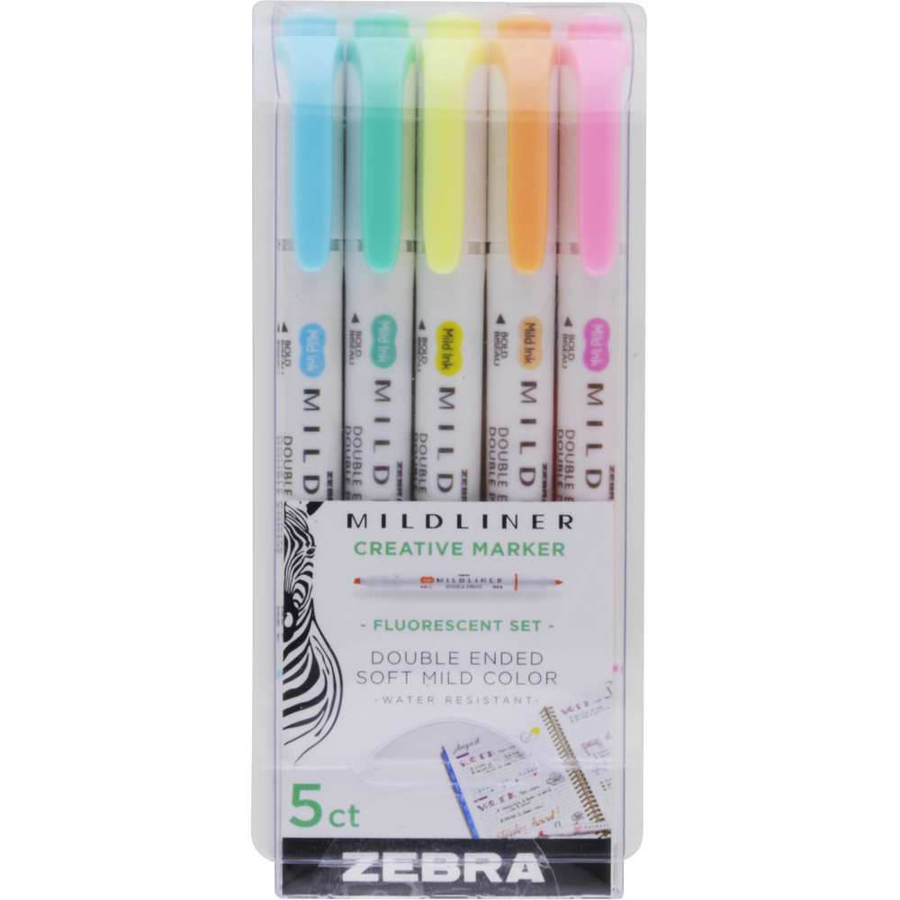 Zebra Mildline Double Ended Highlighter | 5 Pk