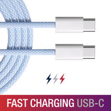3' USB-C Fast Braided Cable | Blue