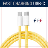3' USB-C Fast Braided Cable | Yellow