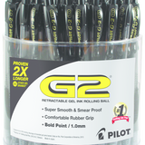Pilot G2 Retractable Gel Pen Display-Blk