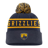 Peak Stripe Beanie | Navy/Gold