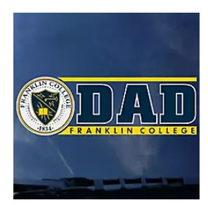 Franklin College Dad Decal | Navy and Gold