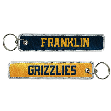 Embroidered Key Tag | Navy/Gold