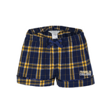 Women's Flannel Short | Navy/Gold Plaid