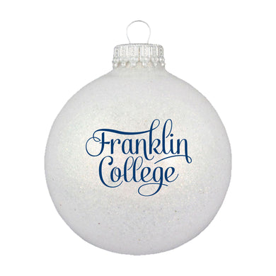 Sparkle Glass Ball Ornament | White