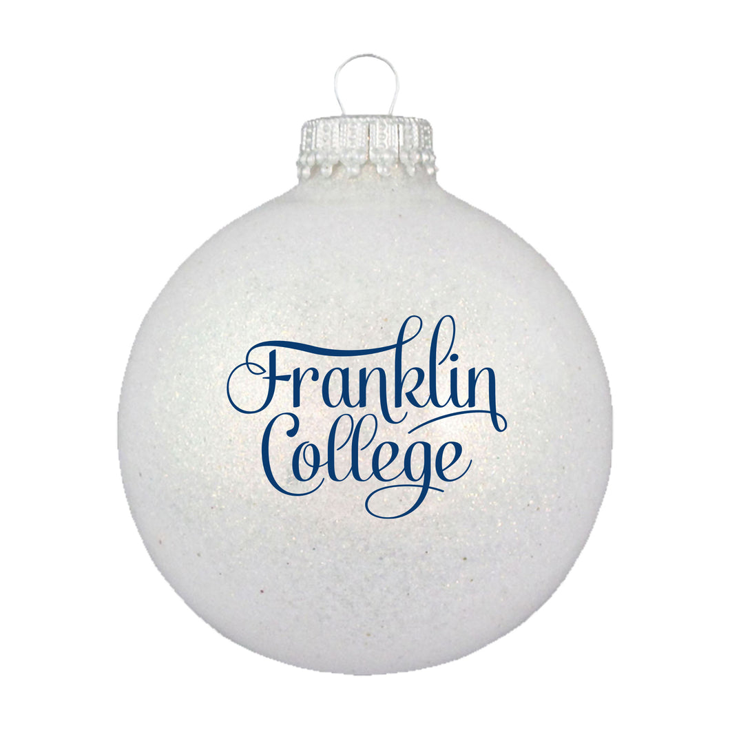 Sparkle Glass Ball Ornament | White
